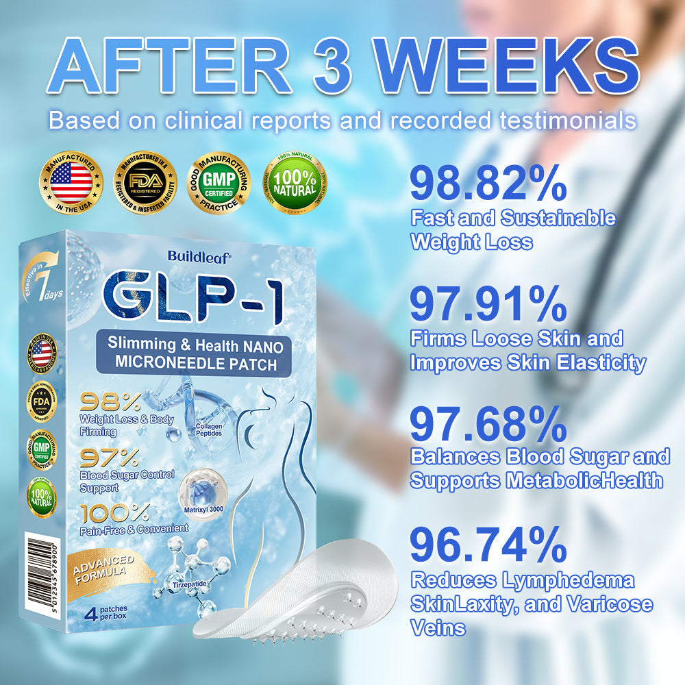 C US 🏥FDA Store | 𝐵uil𝗱𝐿ea𝐟® 𝑺𝑀𝗚T-𝑮𝐋𝑃-1 𝐒limming & 𝐻ealth 𝑁ano 𝑀icroneedle 𝑃atch with Collagen & Matrixyl 3000 丨Obesity,Cardiovascular Diseas, Diabetes, Sleep Apnea, Joint Problems and More
