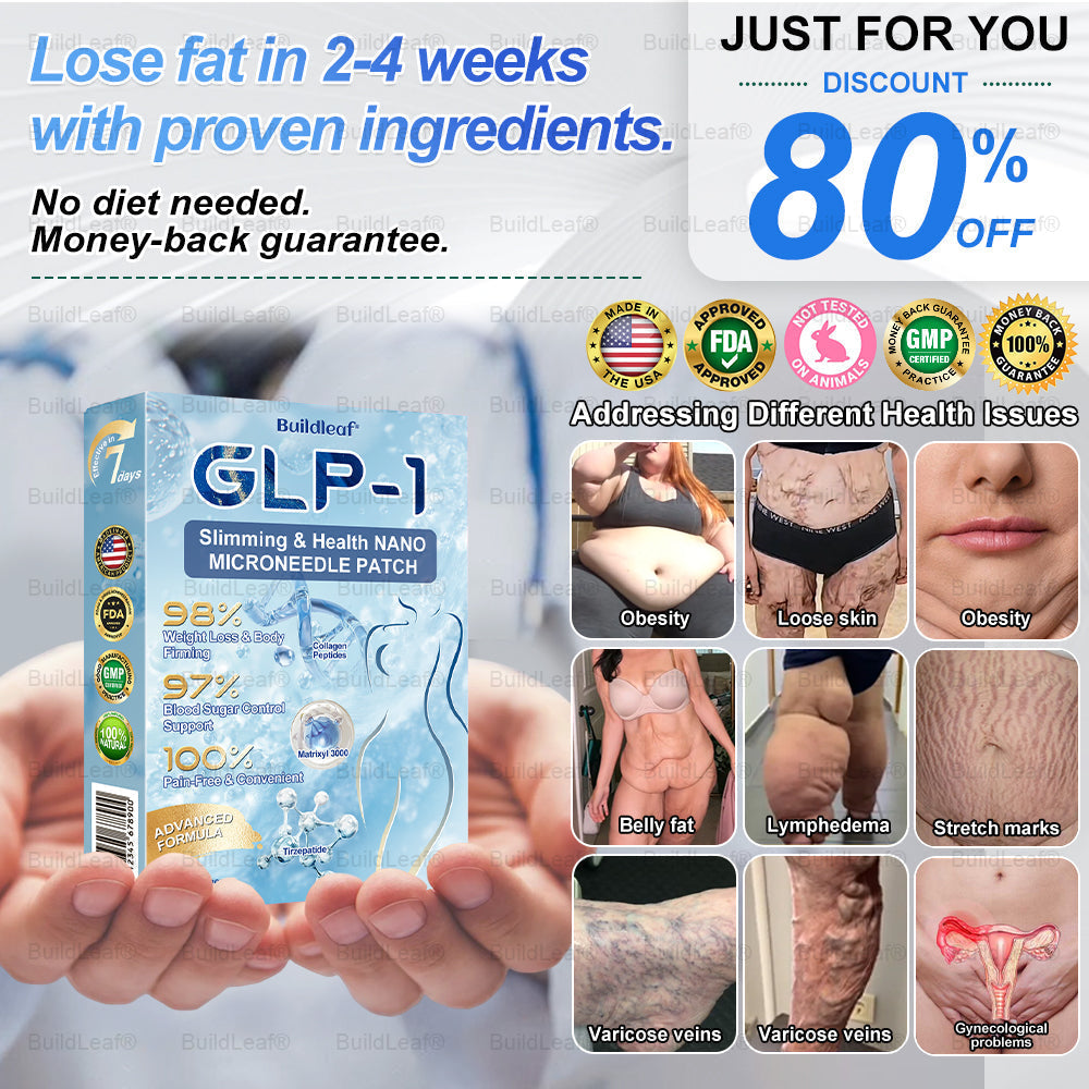 C US 🏥FDA Store | 𝐵uil𝗱𝐿ea𝐟® 𝑺𝑀𝗚T-𝑮𝐋𝑃-1 𝐒limming & 𝐻ealth 𝑁ano 𝑀icroneedle 𝑃atch with Collagen & Matrixyl 3000 丨Obesity,Cardiovascular Diseas, Diabetes, Sleep Apnea, Joint Problems and More