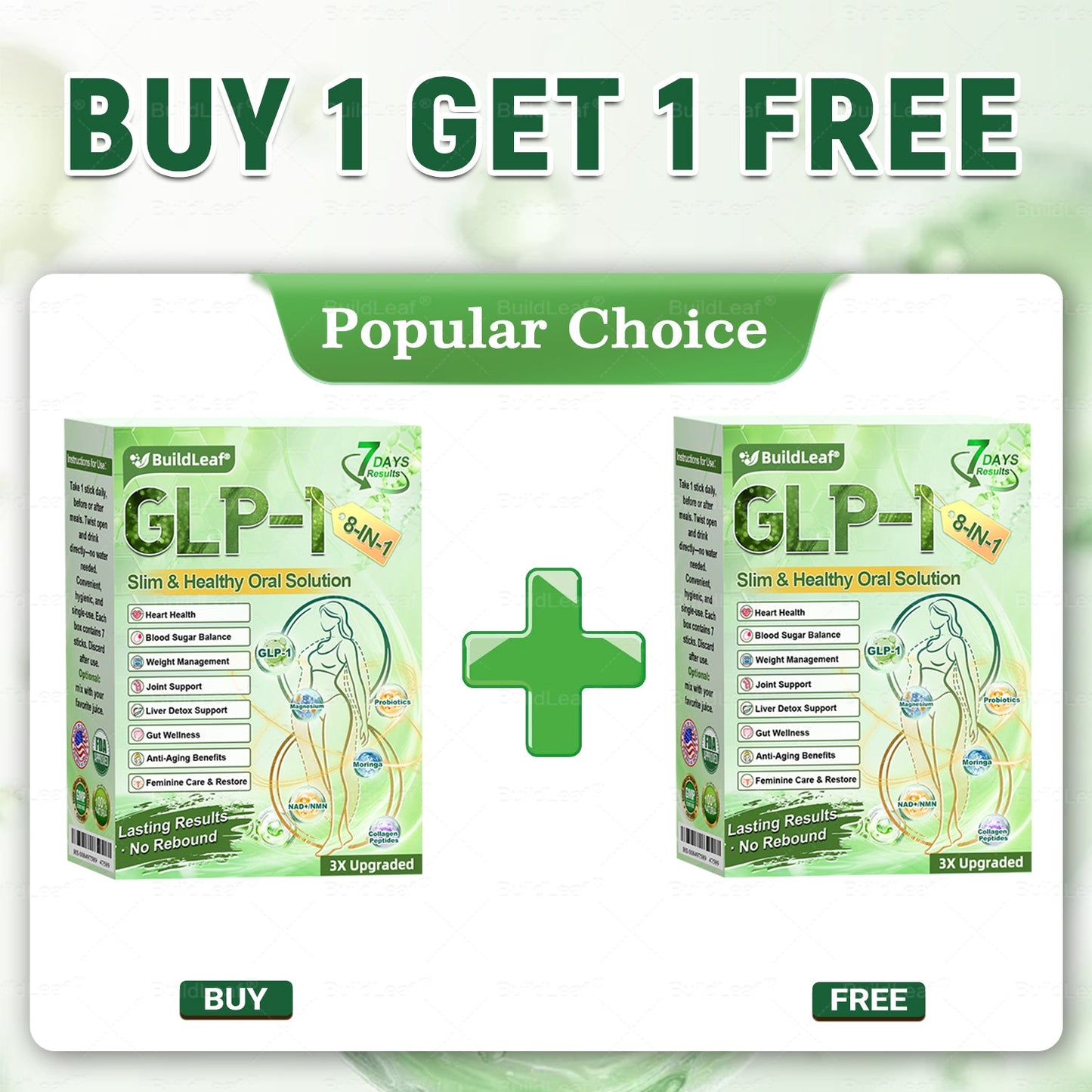 🇺🇸BuildLeaf® GLP-1 8-in-1 Slim & Healthy Oral Solution (Once a day, results in 7 days), With 100 Billion CFU Active Probiotics ✅ Supports weight management, heart health, diabetes, gut & women’s health, while firming skin & boosting energy.