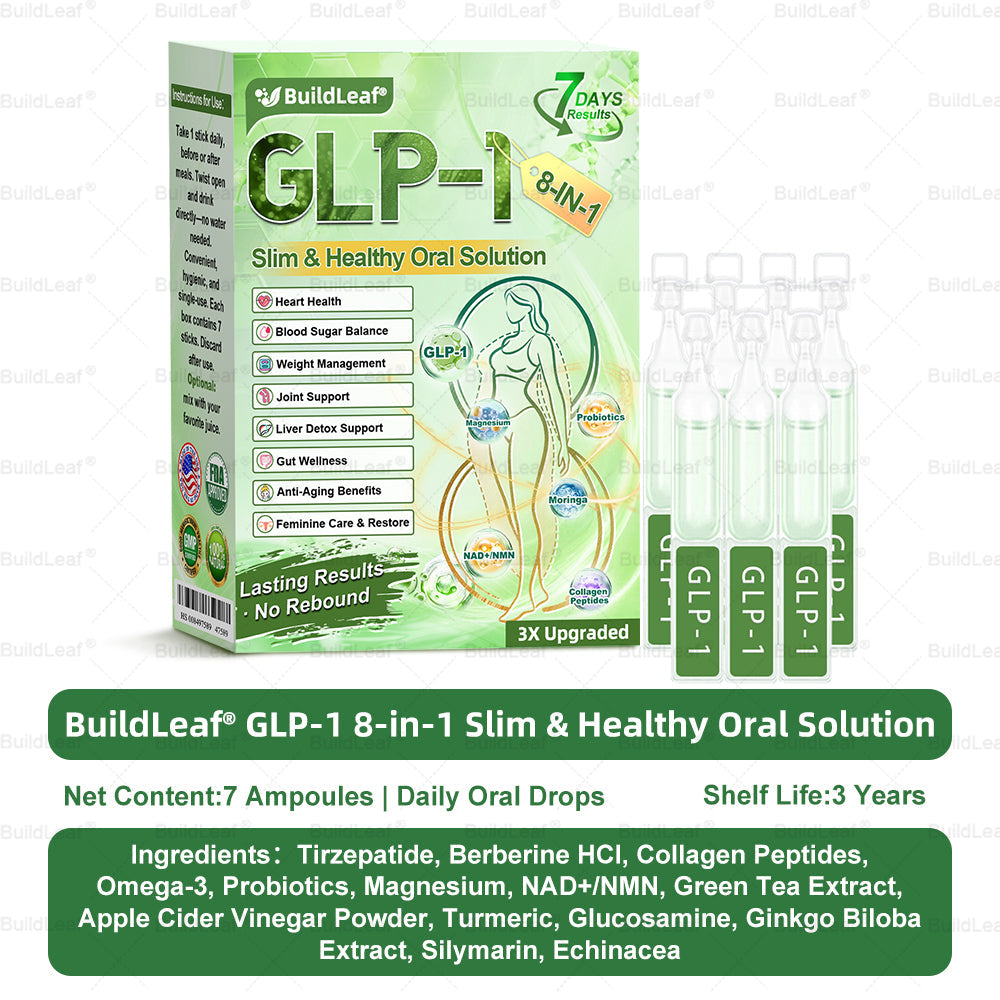 🇺🇸BuildLeaf® GLP-1 8-in-1 Slim & Healthy Oral Solution (Once a day, results in 7 days), With 100 Billion CFU Active Probiotics ✅ Supports weight management, heart health, diabetes, gut & women’s health, while firming skin & boosting energy.