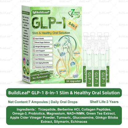 🇺🇸BuildLeaf® GLP-1 8-in-1 Slim & Healthy Oral Solution (Once a day, results in 7 days), With 100 Billion CFU Active Probiotics ✅ Supports weight management, heart health, diabetes, gut & women’s health, while firming skin & boosting energy.